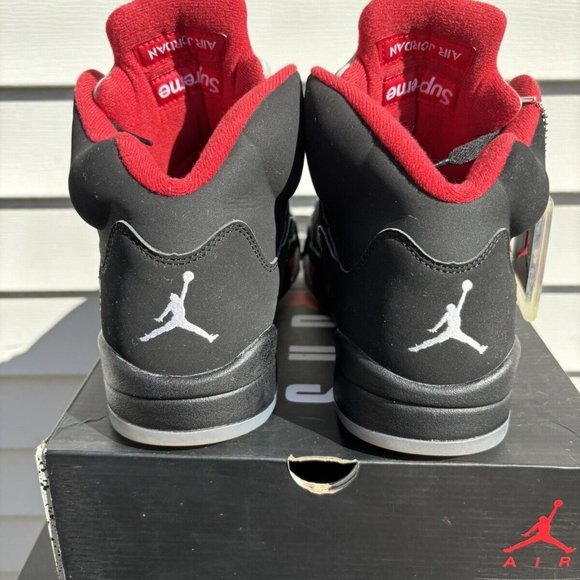 Nike Air Jordan 5 Retro x Supreme Black 2015 Size 9 main image 7